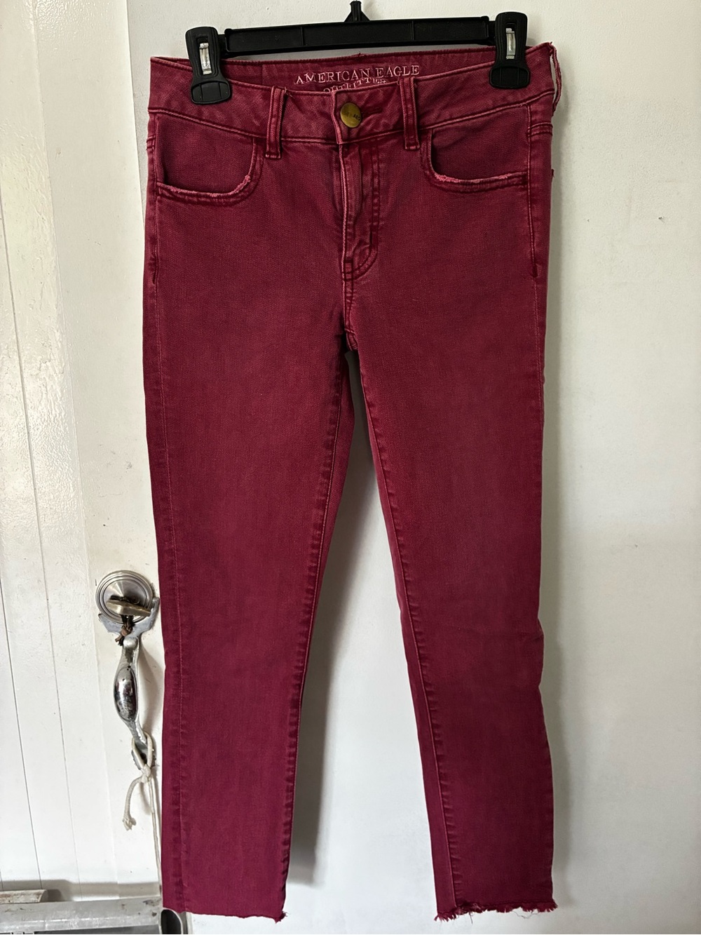 American Eagle Outfitters Wine Red Skinny Jeans